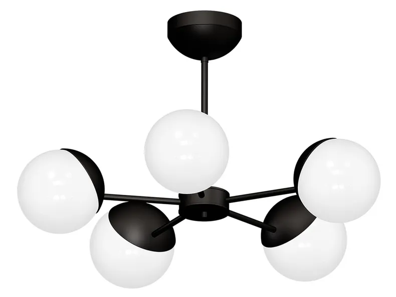 BRW Подвесной светильник с 5 точками крепления E14/40W/IP20 белый/черный металл Sfera Black 075578 фото №1