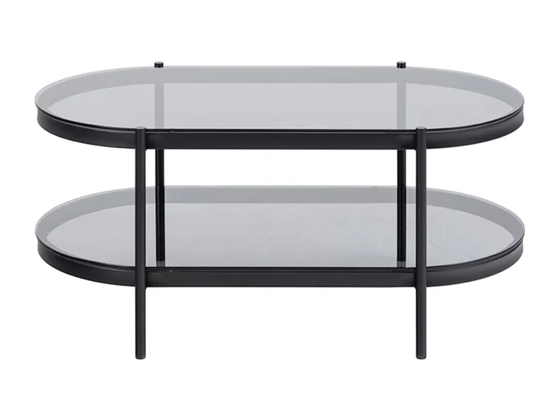Столик овальный BRW Kilian, 95х50 см, черный/прозрачный BLACK фото №2