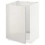 IKEA METOD МЕТОД, підлогова шафа для мийки, білий / Ringhult світло-сірий, 60x60 см 994.656.46 фото