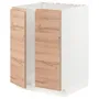 IKEA METOD МЕТОД, підлогова шафа для мийки+2 дверцят, білий / Voxtorp імітація. дуб, 60x60 см 694.645.49 фото