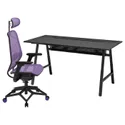 IKEA UTESPELARE УТЕСПЕЛАРЕ / STYRSPEL СТЮРСПЕЛЬ, геймерський стіл та крісло, чорний/фіолетовий 594.910.44 фото thumb №1