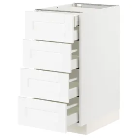 IKEA METOD МЕТОД / MAXIMERA МАКСИМЕРА, напольный шкаф 4фасада / 2нзк / 3срд ящ, белый Энкёпинг / белая имитация дерева, 40x60 см 294.733.91 фото