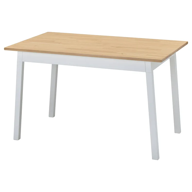 IKEA PINNTORP ПІННТОРП, стіл, світло-коричнева морилка / біла морилка, 125x75 см 305.294.67 фото №1