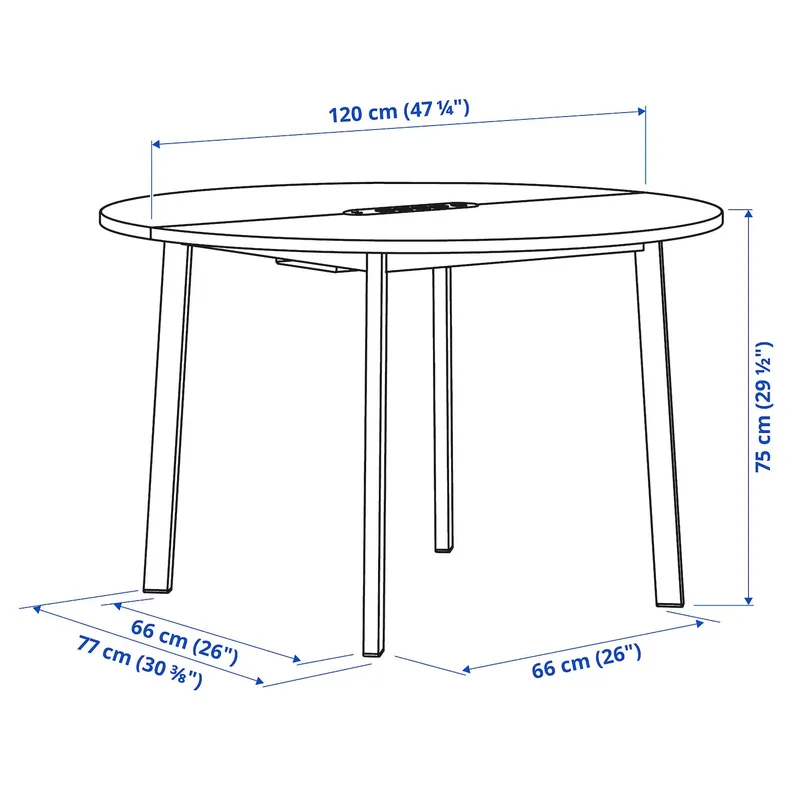 IKEA MITTZON МІТТЗОН, стіл для конференцій, круглий okl дуб / чорний, 120x75 см 095.304.58 фото №9