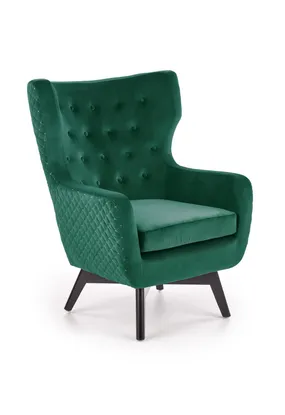 Крісло м'яке HALMAR MARVEL темно-зелений/чорний фото