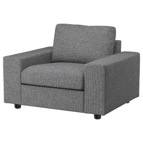IKEA VIMLE ВИМЛЕ, кресло, с широкими подлокотниками/Lejde серо-черный 794.768.77 фото