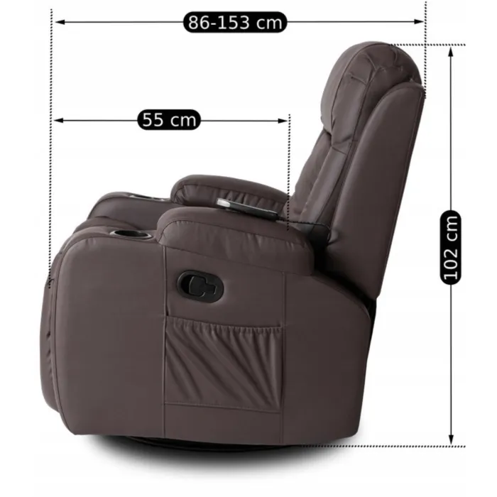 Масажне крісло MEBEL ELITE BOX, екошкіра: темно-коричневий фото №21