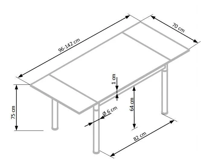 Кухонний стіл HALMAR LOGAN 2 96-142x70 см білий фото №5