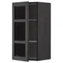 IKEA METOD МЕТОД, навісна шафа,полиці / скляні дверцята, чорний / Лерхіттан, пофарбований у чорний колір, 40x80 см 394.639.85 фото