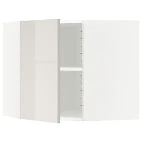 IKEA METOD МЕТОД, угловой навесной шкаф с полками, белый / светло-серый, 68x60 см 691.422.38 фото