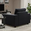 IKEA VIMLE ВІМЛЕ, крісло, з широкими підлокітниками / САКСЕМАРА чорно-синій 394.771.95 фото thumb №3