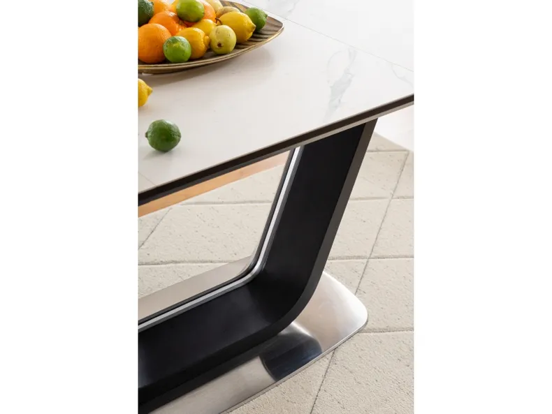Стол обеденный SIGNAL ARMANI Ceramic, белый / черный, 90x160 фото №16