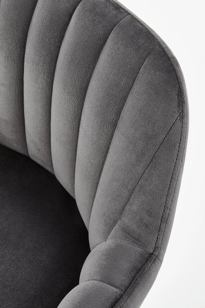 Барний стілець оксамитовий HALMAR H93 Velvet, ніжки - горіх, оббивка - темно-сірий фото №5