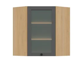 BRW Угловой кухонный шкаф Semi Line 60 см с витриной графит, графит SA_GNWU_60/72_FV-DARV/GF фото