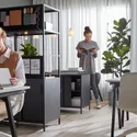 IKEA TROTTEN ТРОТТЕН, шафа з розс дверц, дошкою для нотаток, антрацит, 80x180 см фото thumb №3