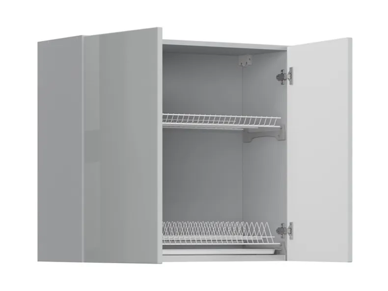 Кухонный шкаф BRW Top Line 80 см с отводом двухдверный серый глянец, серый гранола/серый глянец TV_GC_80/72_L/P-SZG/SP фото №3