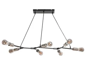 BRW Branwen 7-позиционный металлический подвесной светильник черный 092938 фото
