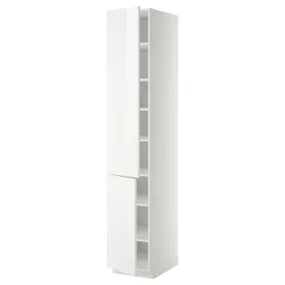 IKEA METOD МЕТОД, висока шафа із полицями / 2 дверцят, білий / РІНГХУЛЬТ білий, 40x60x220 см 794.564.31 фото