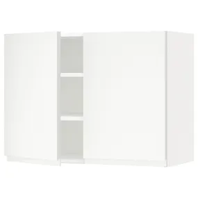 IKEA METOD МЕТОД, навесной шкаф с полками / 2дверцы, белый / Воксторп матовый белый, 80x60 см 194.596.30 фото