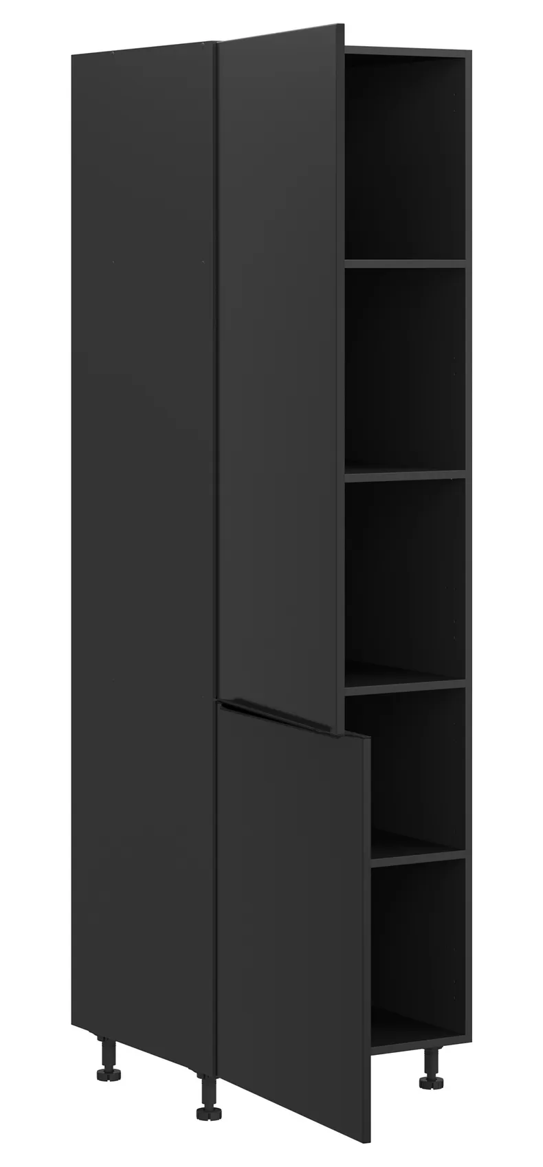 BRW Левый кухонный шкаф Sole L6 высотой 60 см черный матовый, черный/черный матовый FM_D_60/207_L/L-CA/CAM фото №3