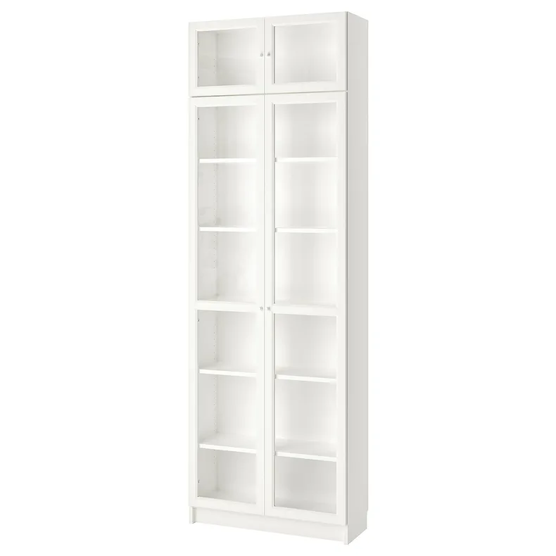 IKEA BILLY БІЛЛІ / OXBERG ОКСБЕРГ, книжкова шафа, білий, 80x30x237 см 692.177.14 фото №1