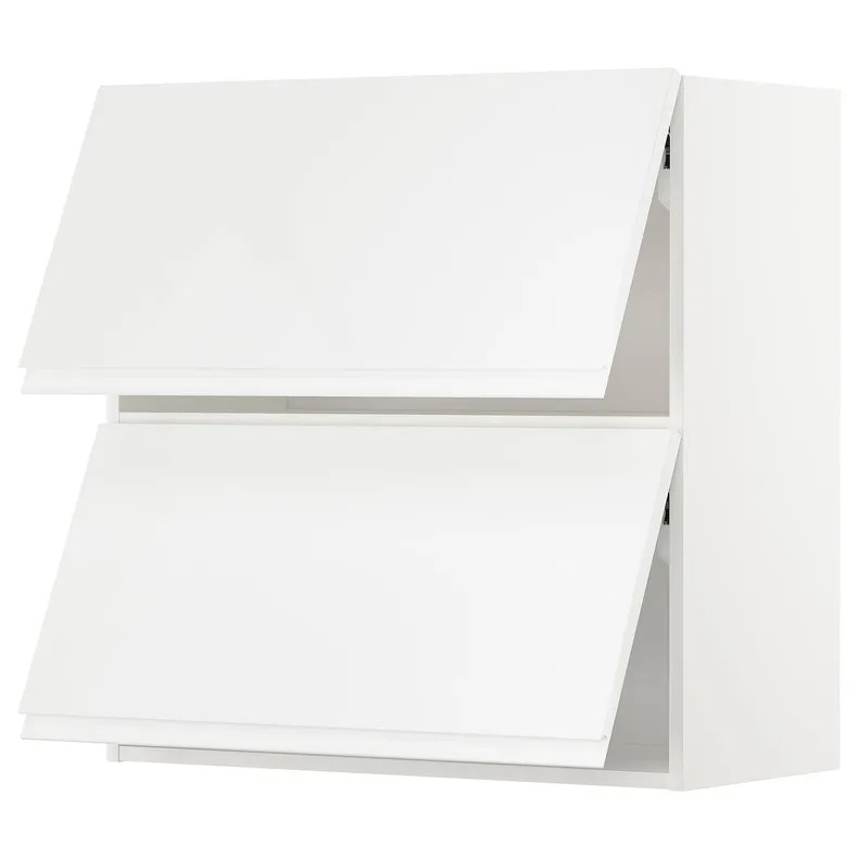 IKEA METOD МЕТОД, настінна шафа, горизонт, 2 дверцят, білий / ВОКСТОРП глянцевий / білий, 80x80 см 193.920.22 фото №1