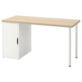 IKEA LAGKAPTEN ЛАГКАПТЕН / ALEX АЛЕКС, письмовий стіл, біла морилка / під дуб білий, 140x60 см 395.216.45 фото