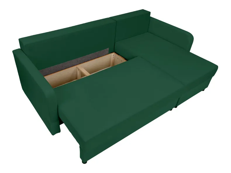 BRW Двосторонній розкладний кутовий диван Ritmo з велюровим зеленим ящиком для зберігання, Маніла 35 Зелений/Онтаріо 35 NA-RITMO-LX_2DL.URC-G2_BB880F фото №5
