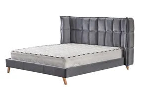 Ліжко двоспальне HALMAR SCANDINO 160x200 см, сіре фото