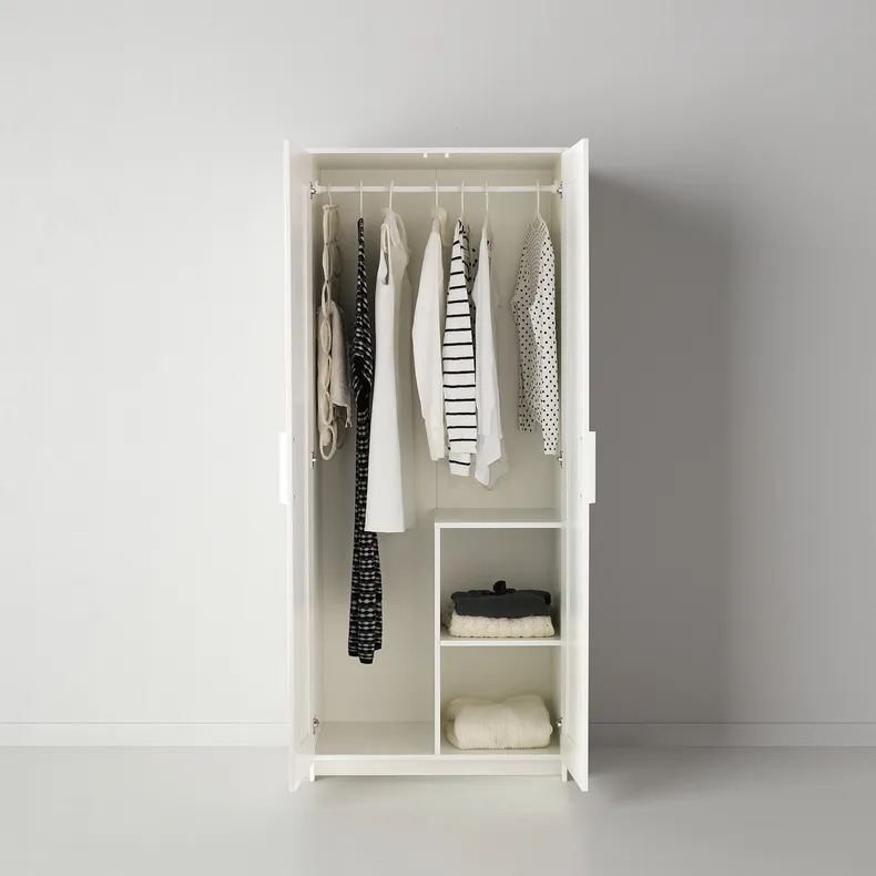 IKEA BRIMNES БРІМНЕС, гардероб із 2 дверцятами, білий, 78x190 см 404.004.78 фото №8