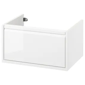 IKEA ÄNGSJÖN ЭНГШЁН, шкаф для раковины с ящиком, белый глянец, 60x48x33 см 805.350.98 фото