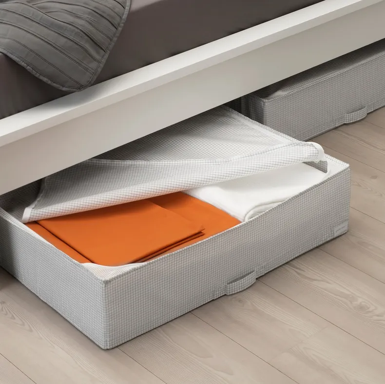 IKEA STUK СТУК, коробка для зберігання, білий/сірий, 71x51x18 см 503.095.77 фото №5