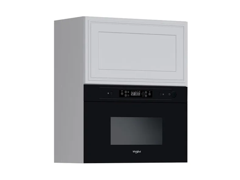 BRW Верхний шкаф для кухни Verdi 60 см с микроволновой печью навесной светло-серый матовый, греноловый серый/светло-серый матовый FL_GMO_60/72_O_AMW442-SZG/JSZM/CA фото №2