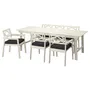 IKEA BONDHOLMEN БОНДХОЛЬМЕН, стіл+3 крісла з підлок+лав, вуличн, білий/бежевий/ярпенський/дувхольменський антрацит 995.496.70 фото