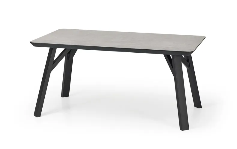 Стол обеденный HALMAR HALIFAX 160x90 см, бетон, черный фото №3
