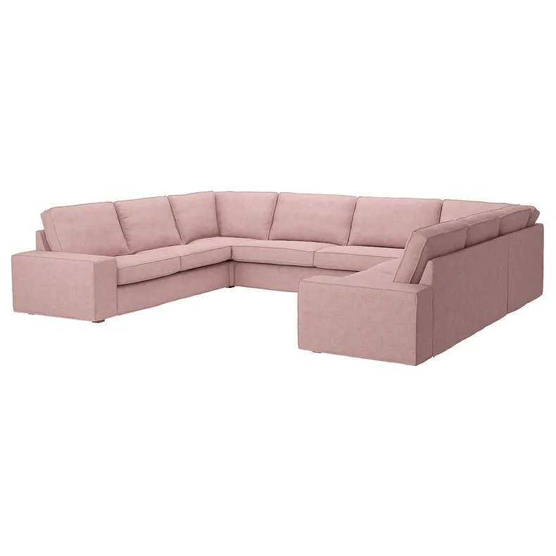 IKEA KIVIK КИВИК, 7-местный п-образный диван, Окрашенный в светло-розовый цвет 495.277.17 фото №1
