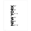 IKEA BILD БІЛЬД, постер, координати, Нью-Йорк, 40x50 см 805.817.02 фото thumb №1