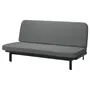 IKEA NYHAMN НІХАМН, 3-місний диван-ліжко, з пінополіуретановим матрацом / СКАРТОФТА чорний / світло-сірий 994.999.91 фото