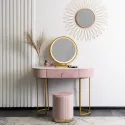 Туалетний столик з пуфом MEBEL ELITE ASHLEY, рожевий / золотий фото thumb №3