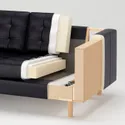 IKEA LANDSKRONA ЛАНДСКРУНА, 3-місний диван, з шезлонгом/Гранн/Бомстад чорний/металл 490.318.73 фото thumb №6