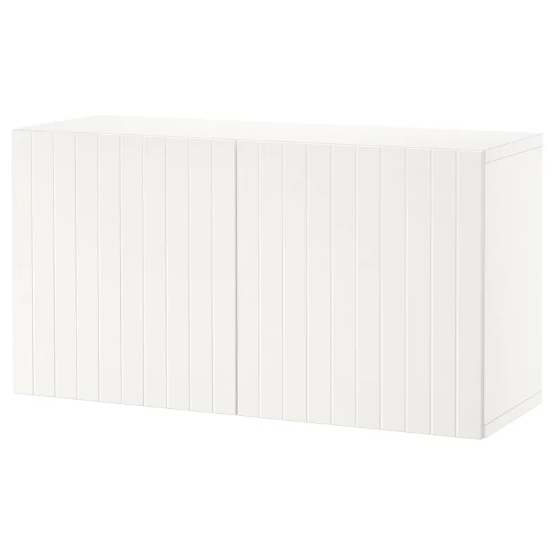IKEA BESTÅ БЕСТО, секція полиць із дверцятами, білий / Суттервікен білий, 120x42x64 см 494.251.58 фото №1