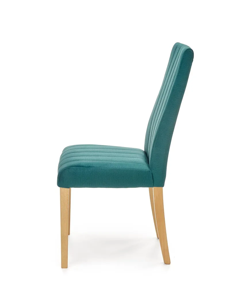 Кухонний стілець HALMAR DIEGO 3 стьобані смужки, дуб медовий/темно-зелений фото №3