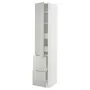 IKEA METOD МЕТОД / MAXIMERA МАКСИМЕРА, высокий шкаф+полки / 4ящ / двр / 2фасада, белый / светло-серый, 40x60x220 см 195.393.78 фото