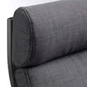 IKEA POÄNG ПОЭНГ, кресло-качалка, черный / коричневый / темно-серый Skiftebo 293.958.31 фото thumb №4
