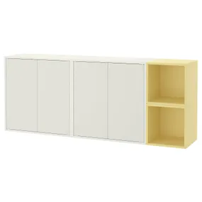 IKEA EKET ЭКЕТ, комбинация настенных шкафов, белый / бледно-желтый, 175x35x70 см 995.216.66 фото