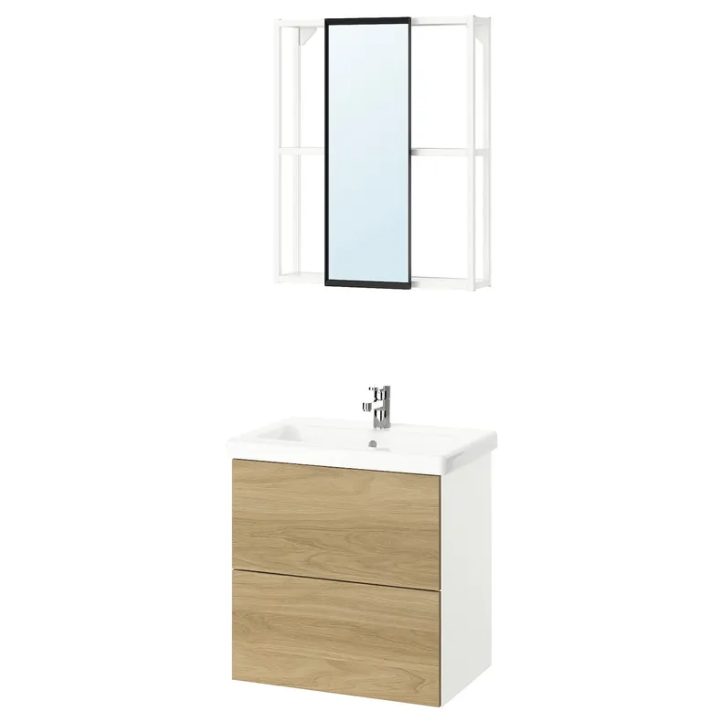 IKEA ENHET ЭНХЕТ, ванная, белый / имит. дуб, 64x43x65 см 595.473.81 фото №1