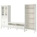 IKEA IDANÄS ИДАНЭС, шкаф для ТВ, комбинация, стекло / белый, 325x40x211 см 194.373.32 фото thumb №1