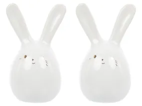 BRW Набор солонок (2 шт) BRW Кролики, керамика, белый 092530 фото