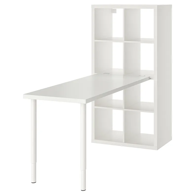 IKEA KALLAX КАЛЛАКС / LAGKAPTEN ЛАГКАПТЕН, стол, комбинация, белый, 77x159x147 см 294.816.59 фото №1