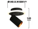 BRW спот Парма 2-х точечный GU10+LED металл черный 094597 фото thumb №3